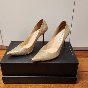 Jimmy Choo Gold Glitter Shoes